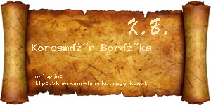 Korcsmár Boróka névjegykártya